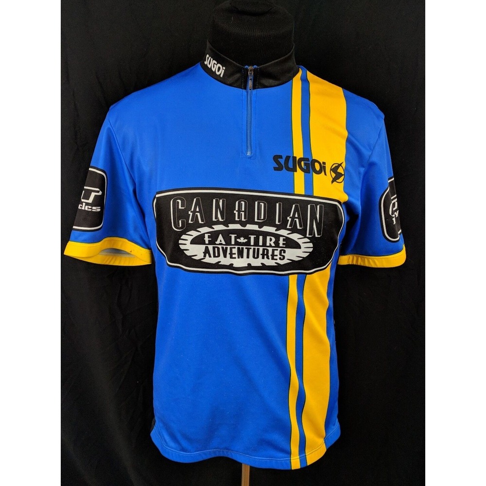 Vtg Sugoi Fat Tire Adventures GT Bell‎ PowerBar Riding Cycling Bike Jersey